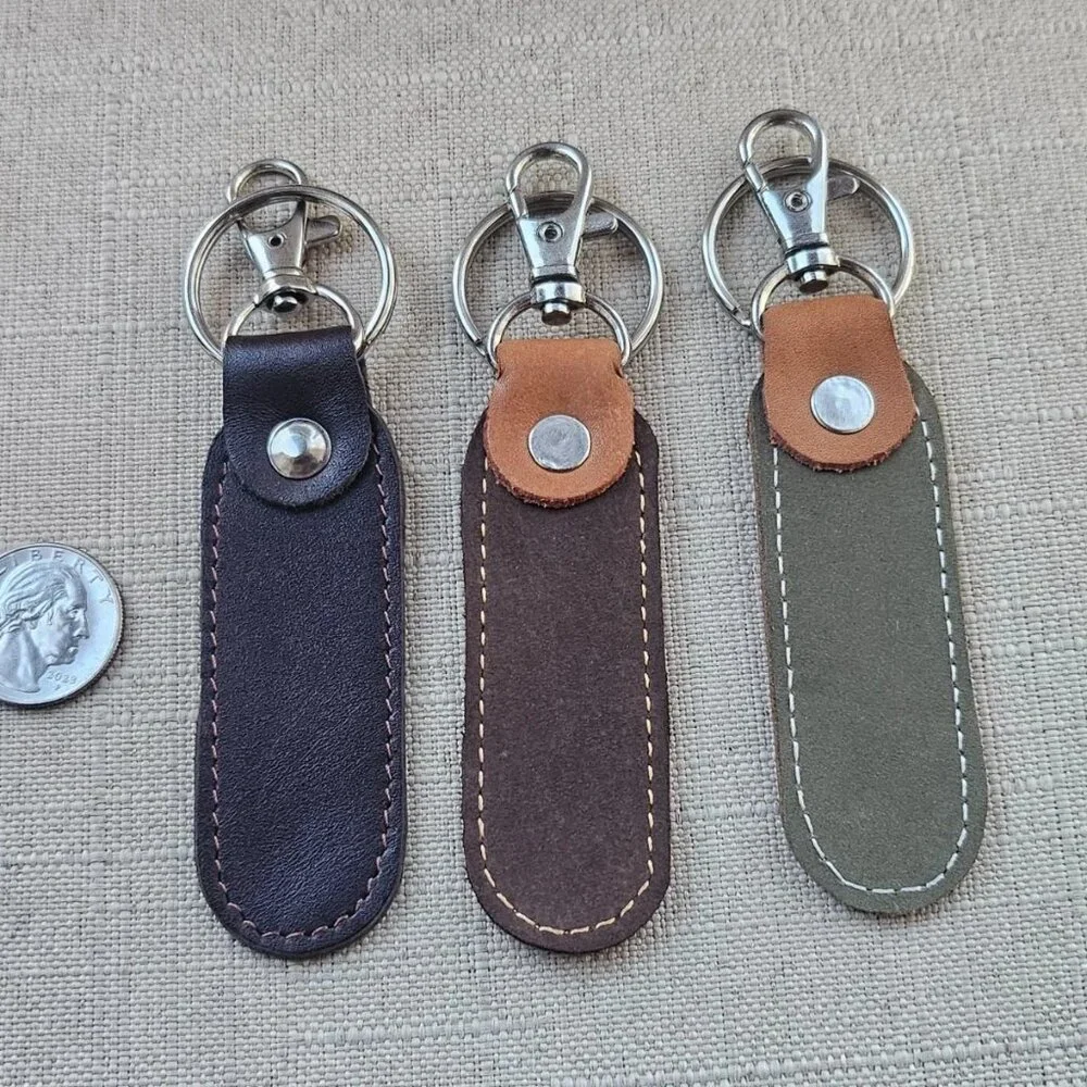 Keys Holder Genuine Leather Keychain Set of 3 Handmade Key Chain Keyrings New